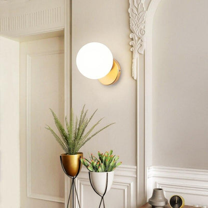 Wall Lamp Set | Metal & Glass | Gold & White