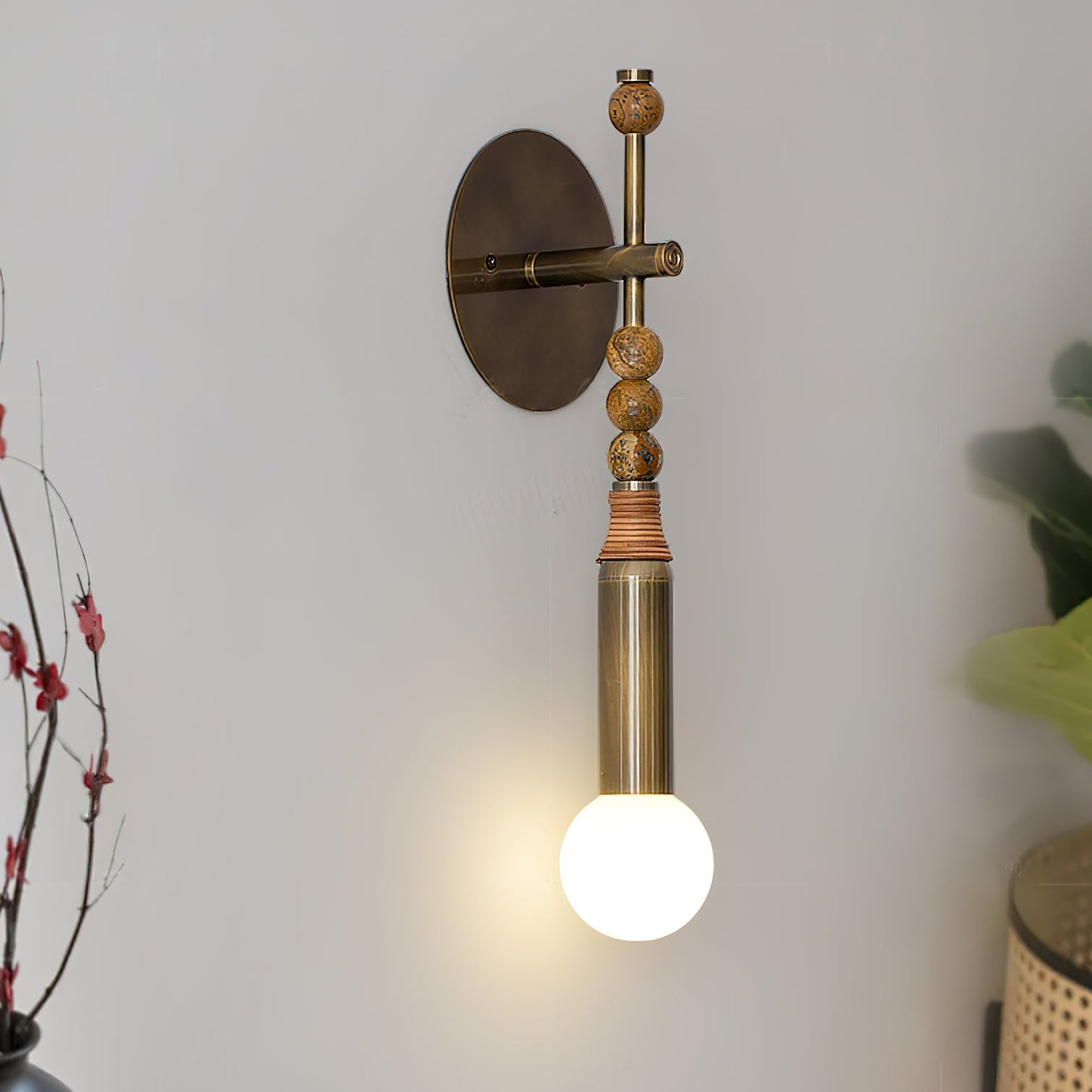 Toam Wall Lamp | Brass & Marble | Sold as a Pair