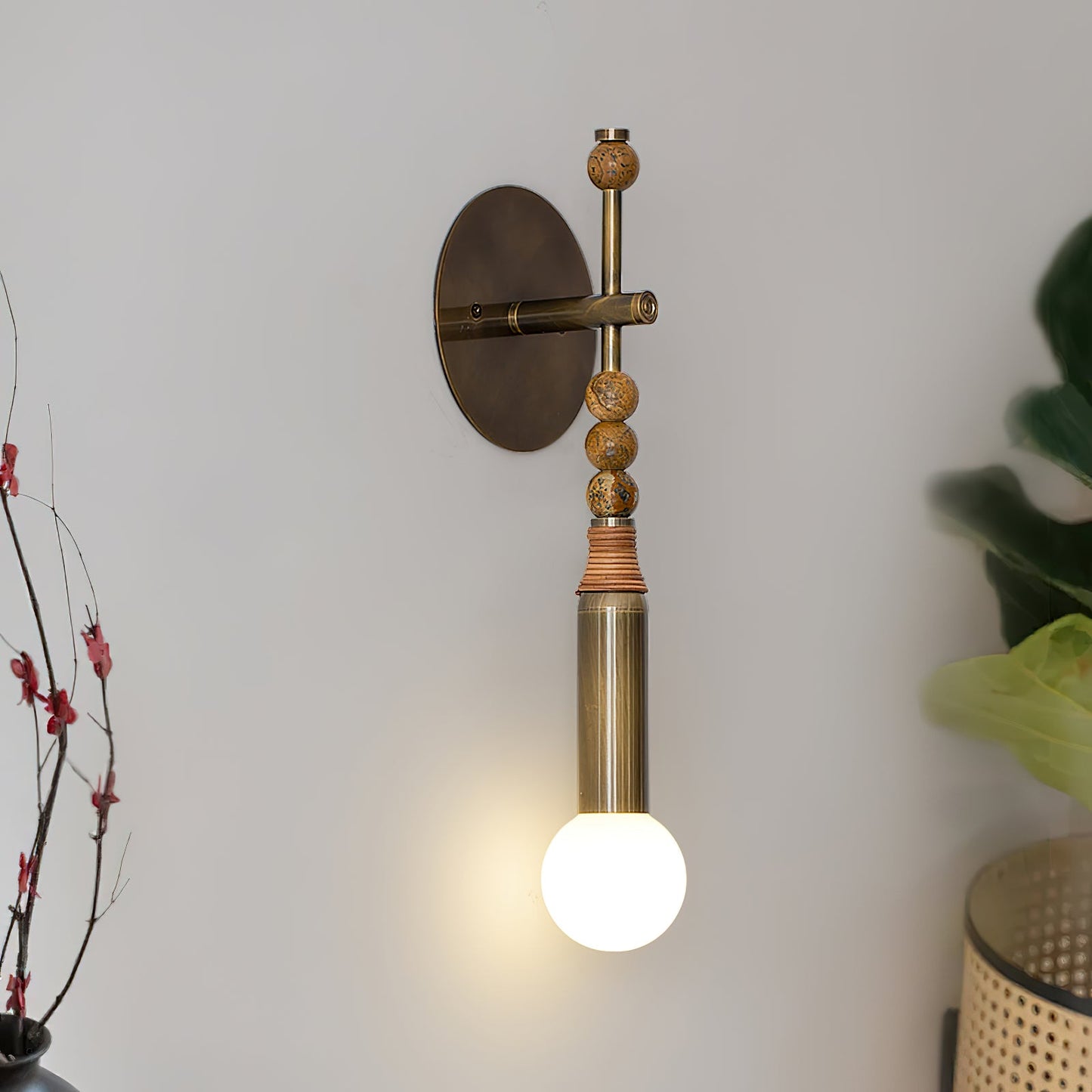 Toam Wall Lamp | Brass & Marble | Sold as a Pair