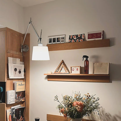 Rocker Modern Wall Lamp | Adjustable Metal Arms | Fog Silver & White Finish