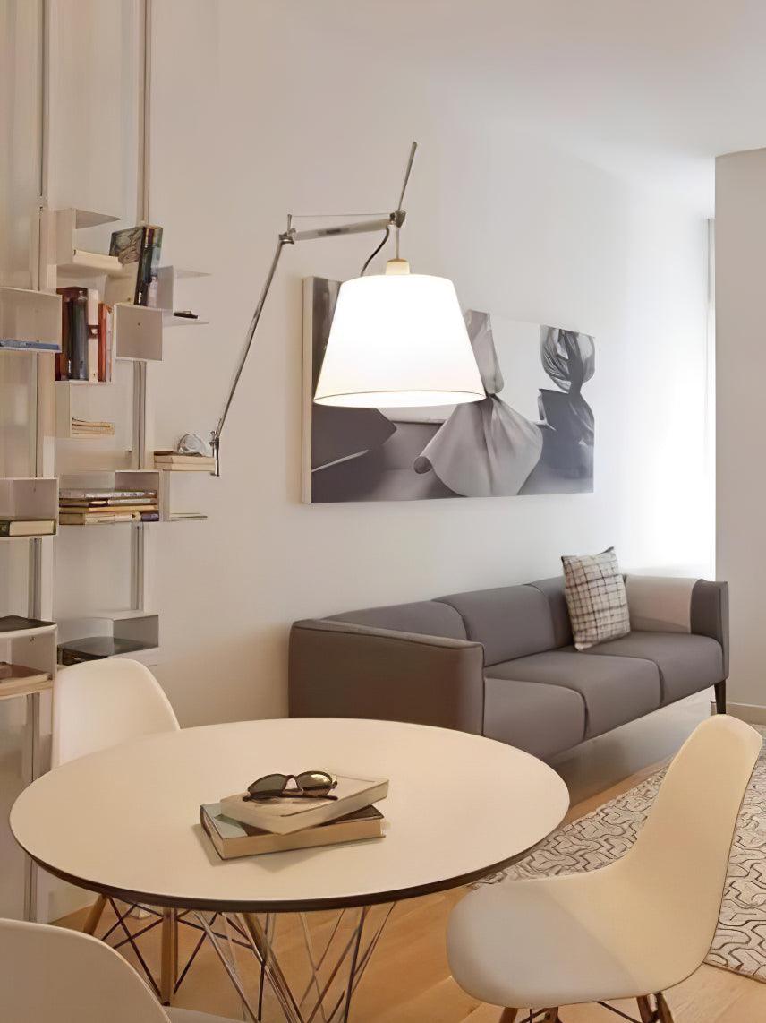 Rocker Modern Wall Lamp | Adjustable Metal Arms | Fog Silver & White Finish