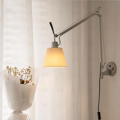 Rocker Modern Wall Lamp | Adjustable Metal Arms | Fog Silver & White Finish