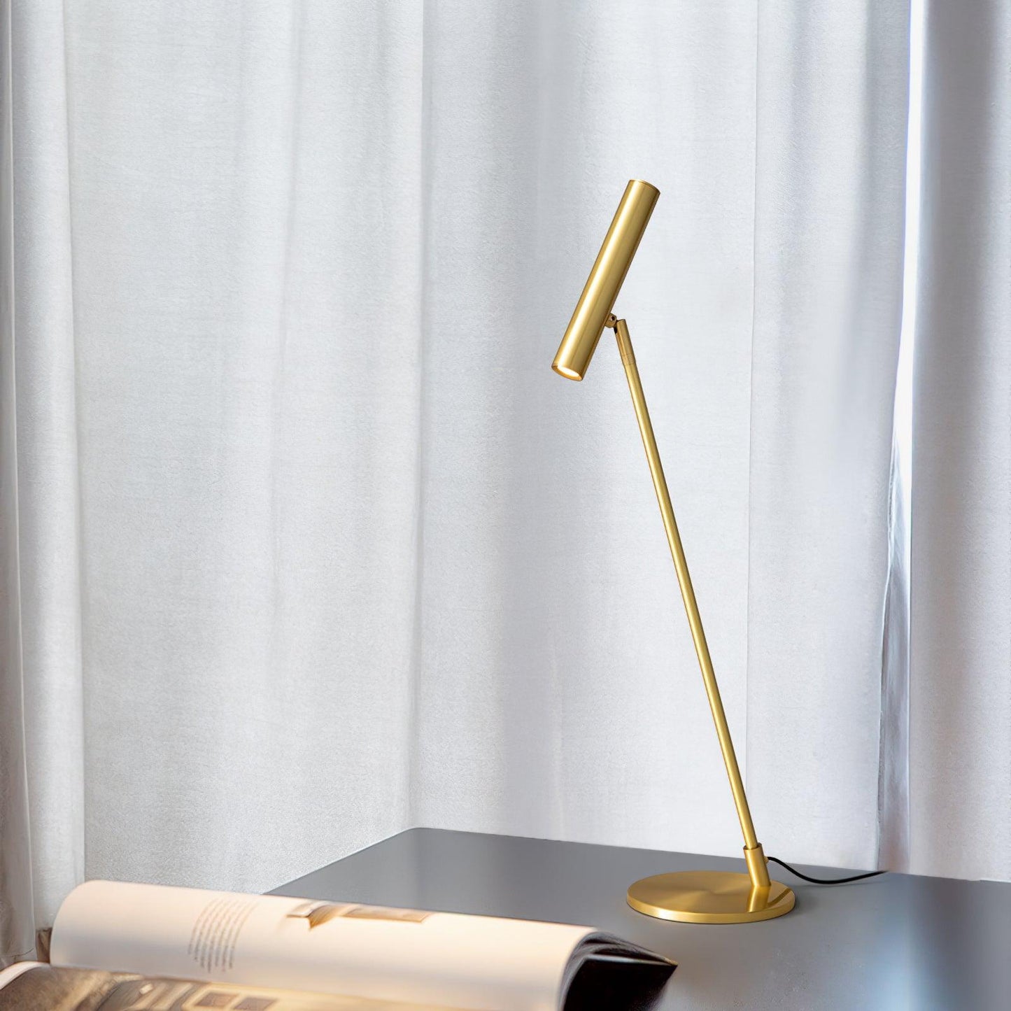 LED Table Lamp | Adjustable Brass | Black or Brass Finish