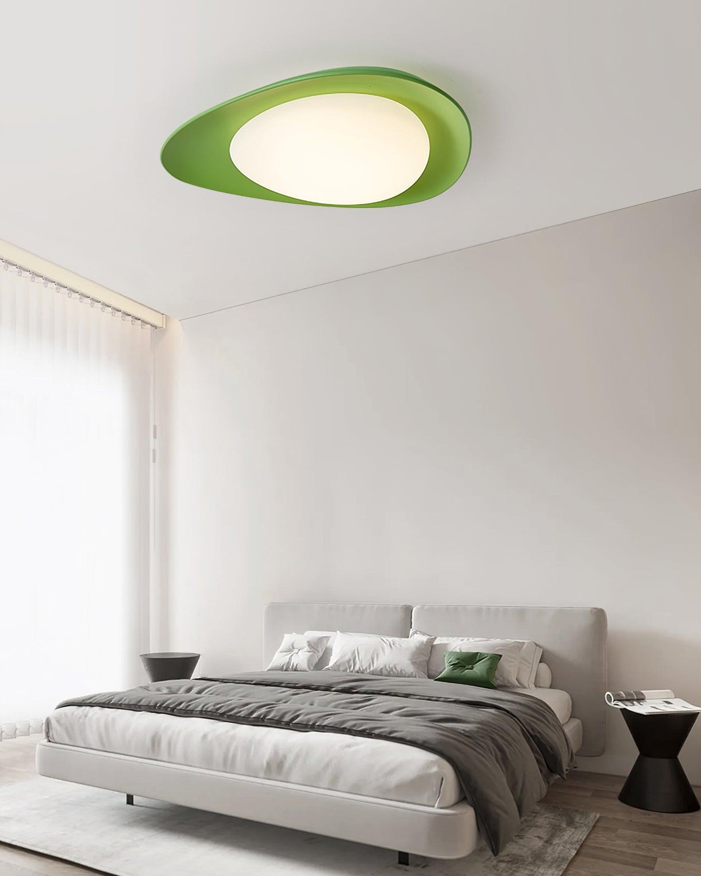 Tonia Ceiling Lamp | Resin Body with Integrated LED | Green or Beige, 36cm/46cm