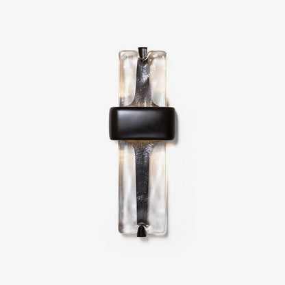 Wall Lamp | Black Metal & Handcrafted Glass | Integrated LED