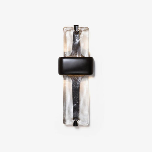Wall Lamp | Black Metal & Handcrafted Glass | Integrated LED