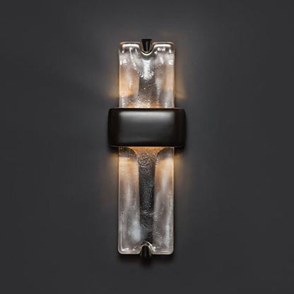 Wall Lamp | Black Metal & Handcrafted Glass | Integrated LED