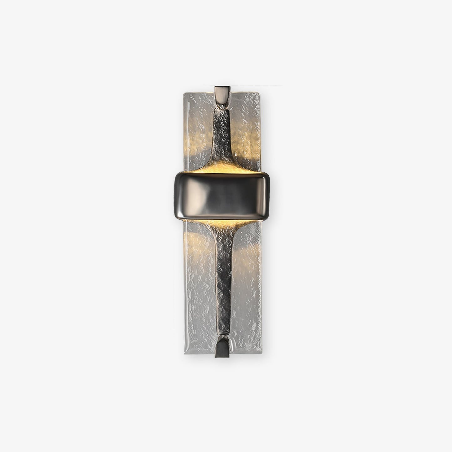 Wall Lamp | Black Metal & Handcrafted Glass | Integrated LED