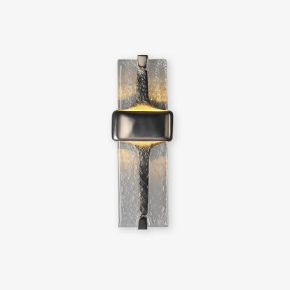Wall Lamp | Black Metal & Handcrafted Glass | Integrated LED