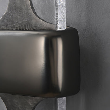 Wall Lamp | Black Metal & Handcrafted Glass | Integrated LED