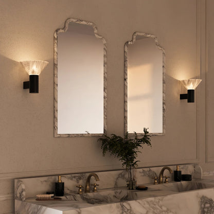 Torres Wall Sconce | Handmade Brass & Alabaster | Antique Bronze & White
