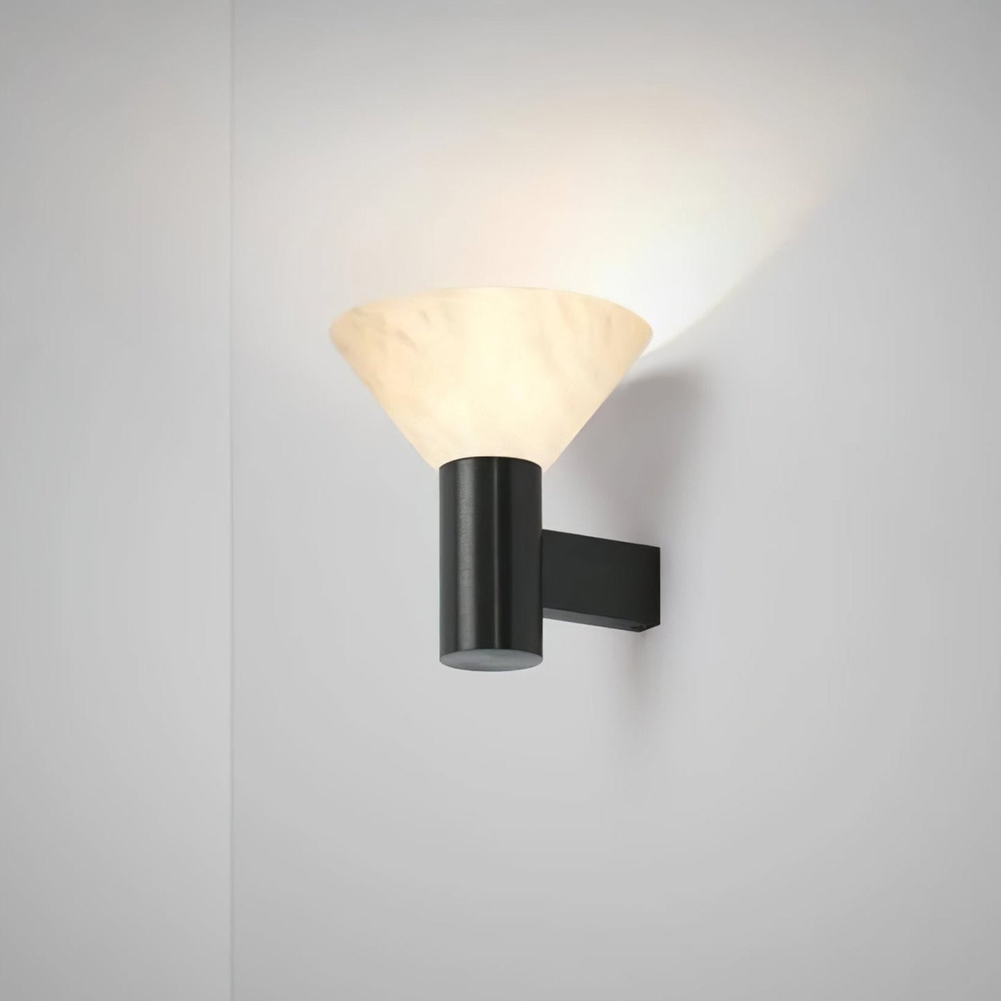 Torres Wall Sconce | Handmade Brass & Alabaster | Antique Bronze & White