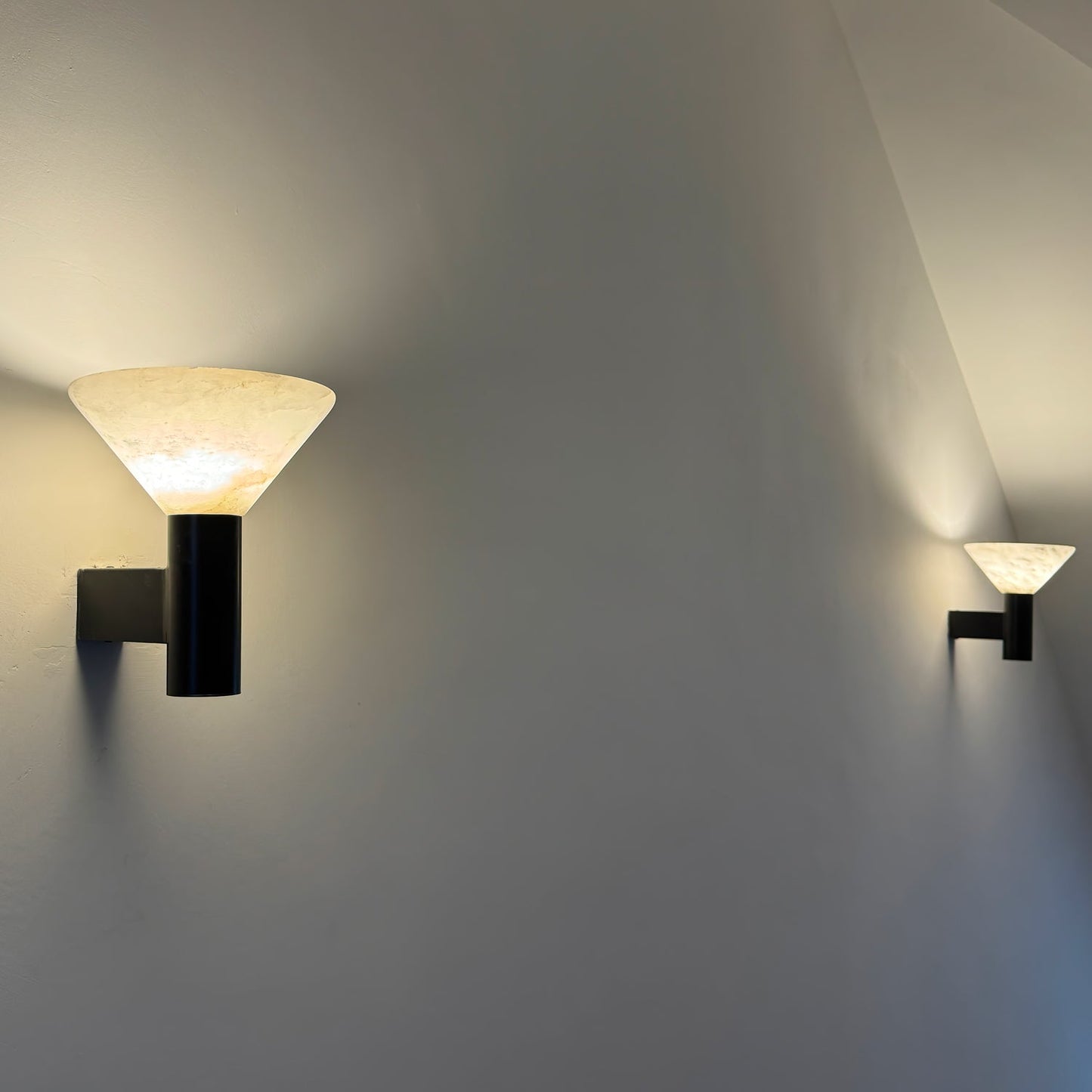 Torres Wall Sconce | Handmade Brass & Alabaster | Antique Bronze & White