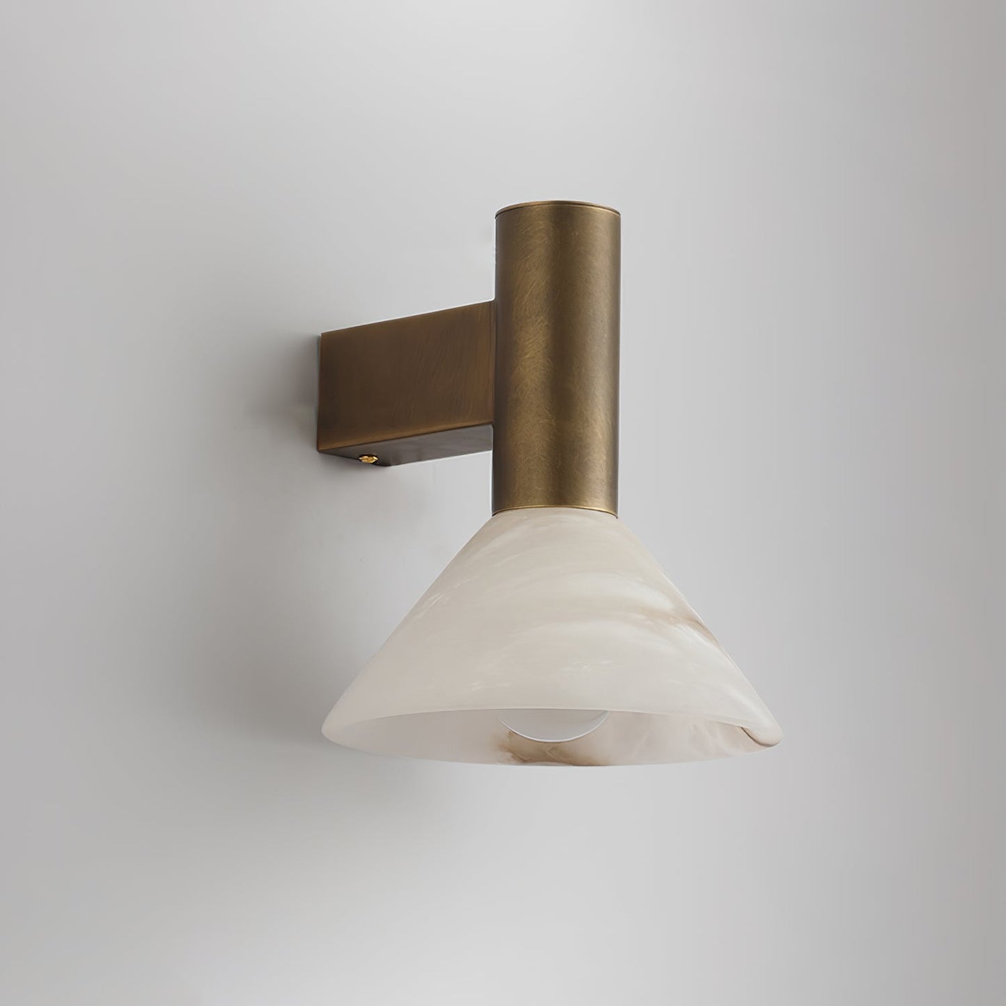 Torres Wall Sconce | Handmade Brass & Alabaster | Antique Bronze & White