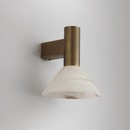 Torres Wall Sconce | Handmade Brass & Alabaster | Antique Bronze & White