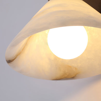 Torres Wall Sconce | Handmade Brass & Alabaster | Antique Bronze & White