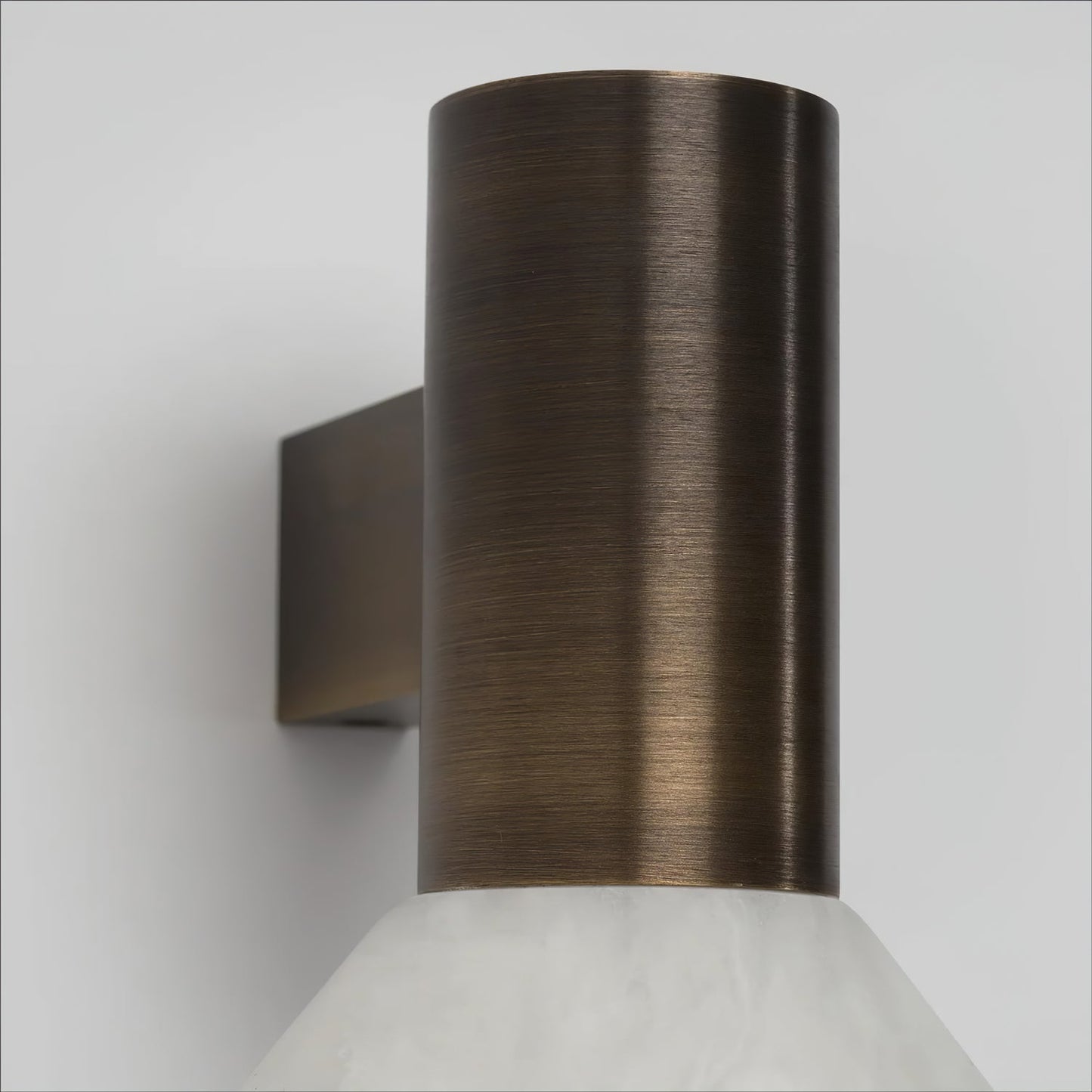 Torres Wall Sconce | Handmade Brass & Alabaster | Antique Bronze & White