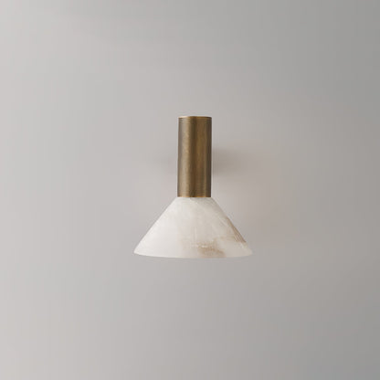Torres Wall Sconce | Handmade Brass & Alabaster | Antique Bronze & White