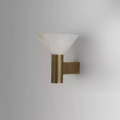 Torres Wall Sconce | Handmade Brass & Alabaster | Antique Bronze & White