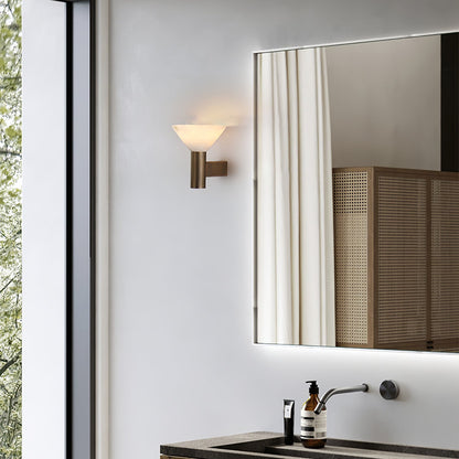 Torres Wall Sconce | Handmade Brass & Alabaster | Antique Bronze & White