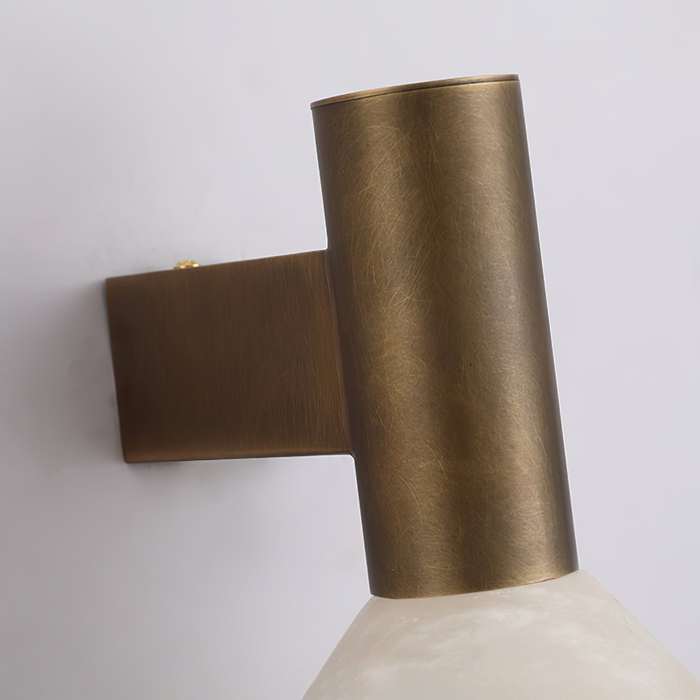 Torres Wall Sconce | Handmade Brass & Alabaster | Antique Bronze & White