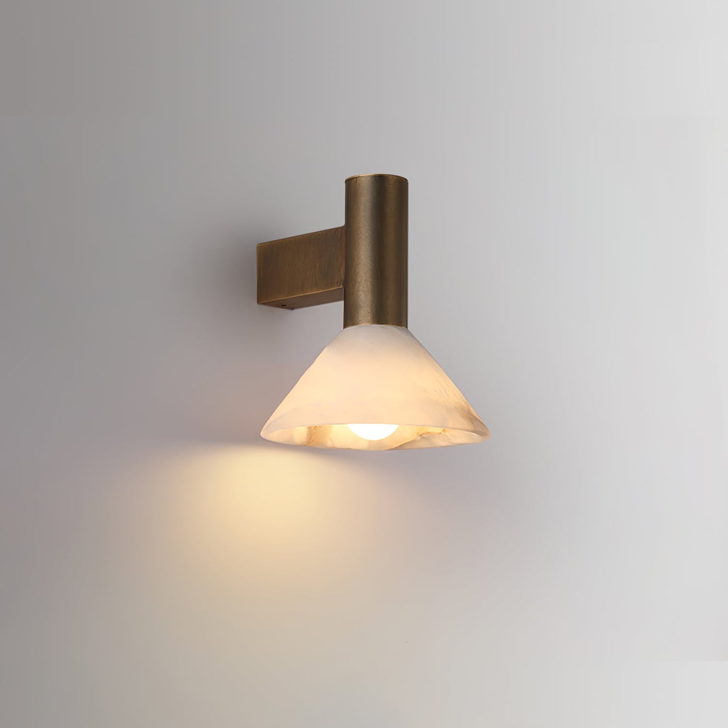 Torres Wall Sconce | Handmade Brass & Alabaster | Antique Bronze & White