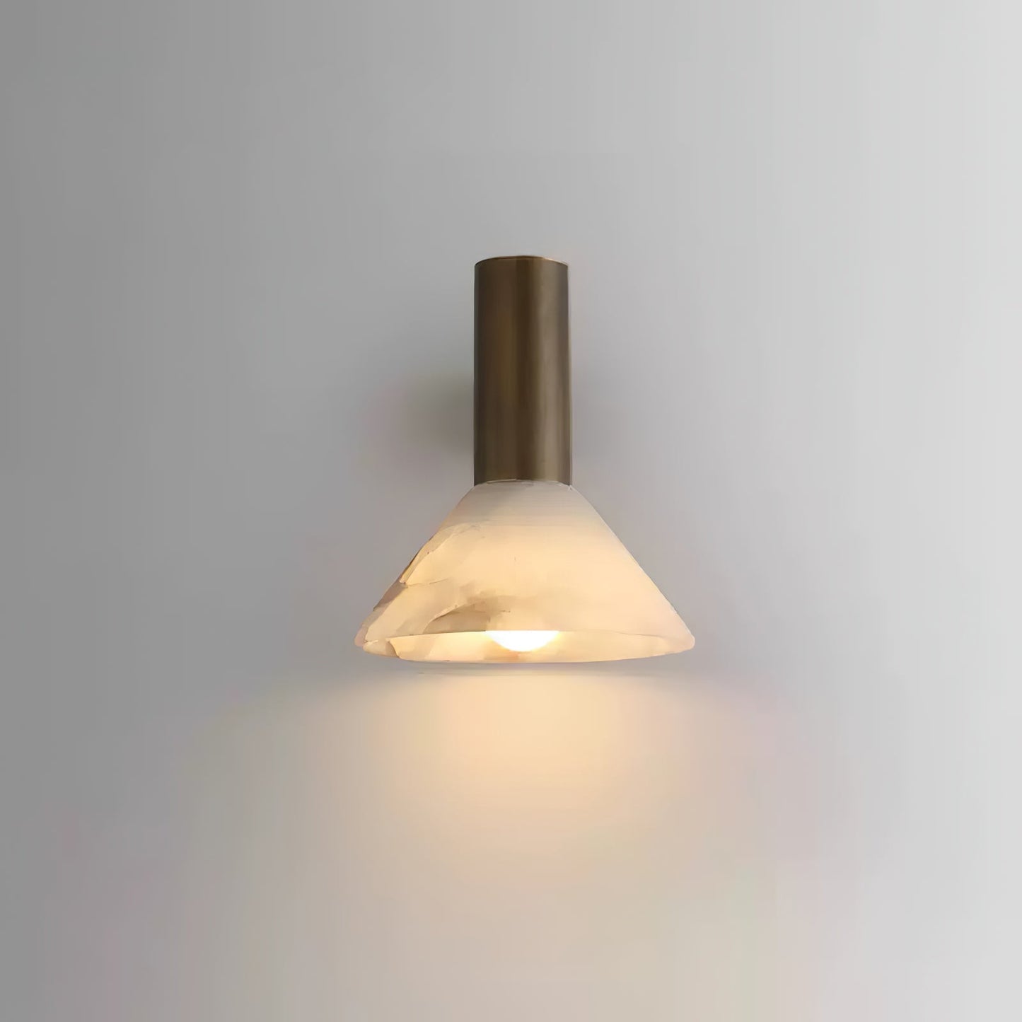 Torres Wall Sconce | Handmade Brass & Alabaster | Antique Bronze & White