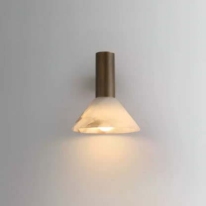 Torres Wall Sconce | Handmade Brass & Alabaster | Antique Bronze & White