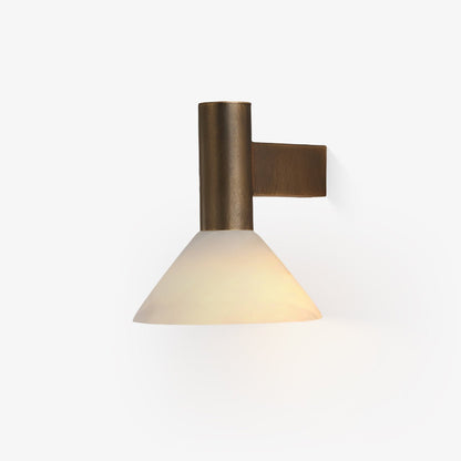 Torres Wall Sconce | Handmade Brass & Alabaster | Antique Bronze & White