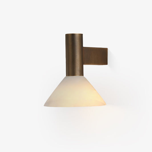 Torres Wall Sconce | Handmade Brass & Alabaster | Antique Bronze & White