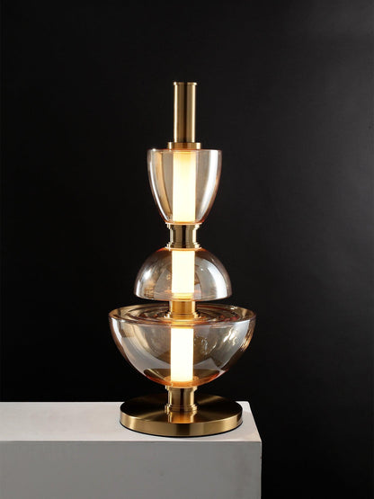 Symbol Table Lamp | Aluminium & Glass | Black & Gold