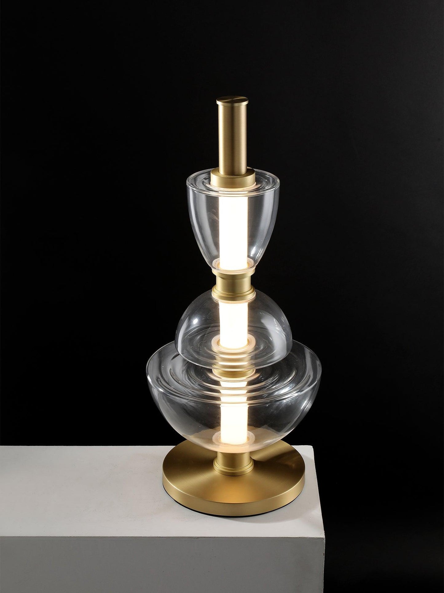 Symbol Table Lamp | Aluminium & Glass | Black & Gold