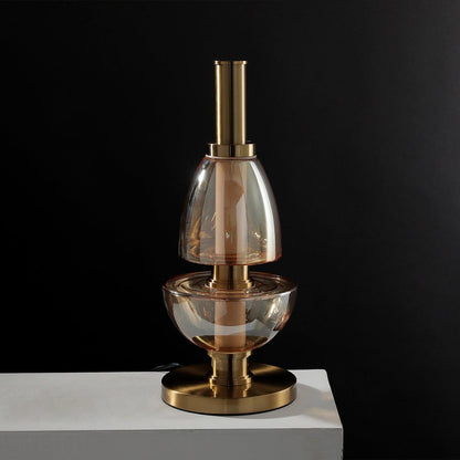Symbol Table Lamp | Aluminium & Glass | Black & Gold