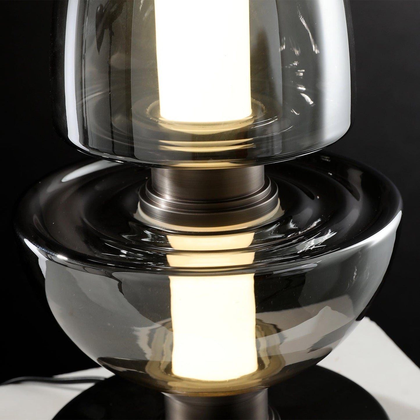 Symbol Table Lamp | Aluminium & Glass | Black & Gold