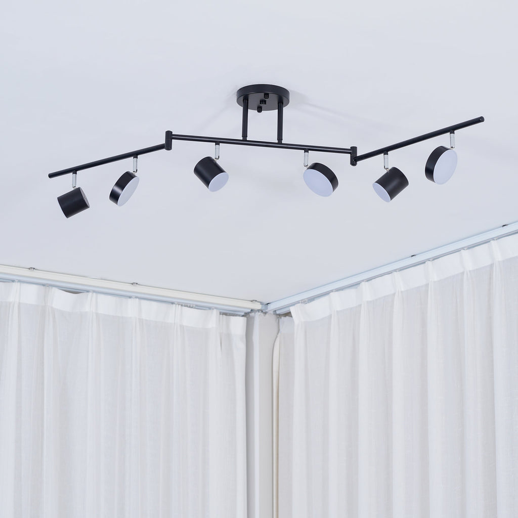 Track Light Ceiling Fixture | Adjustable Metal & Acrylic | Black & Gold