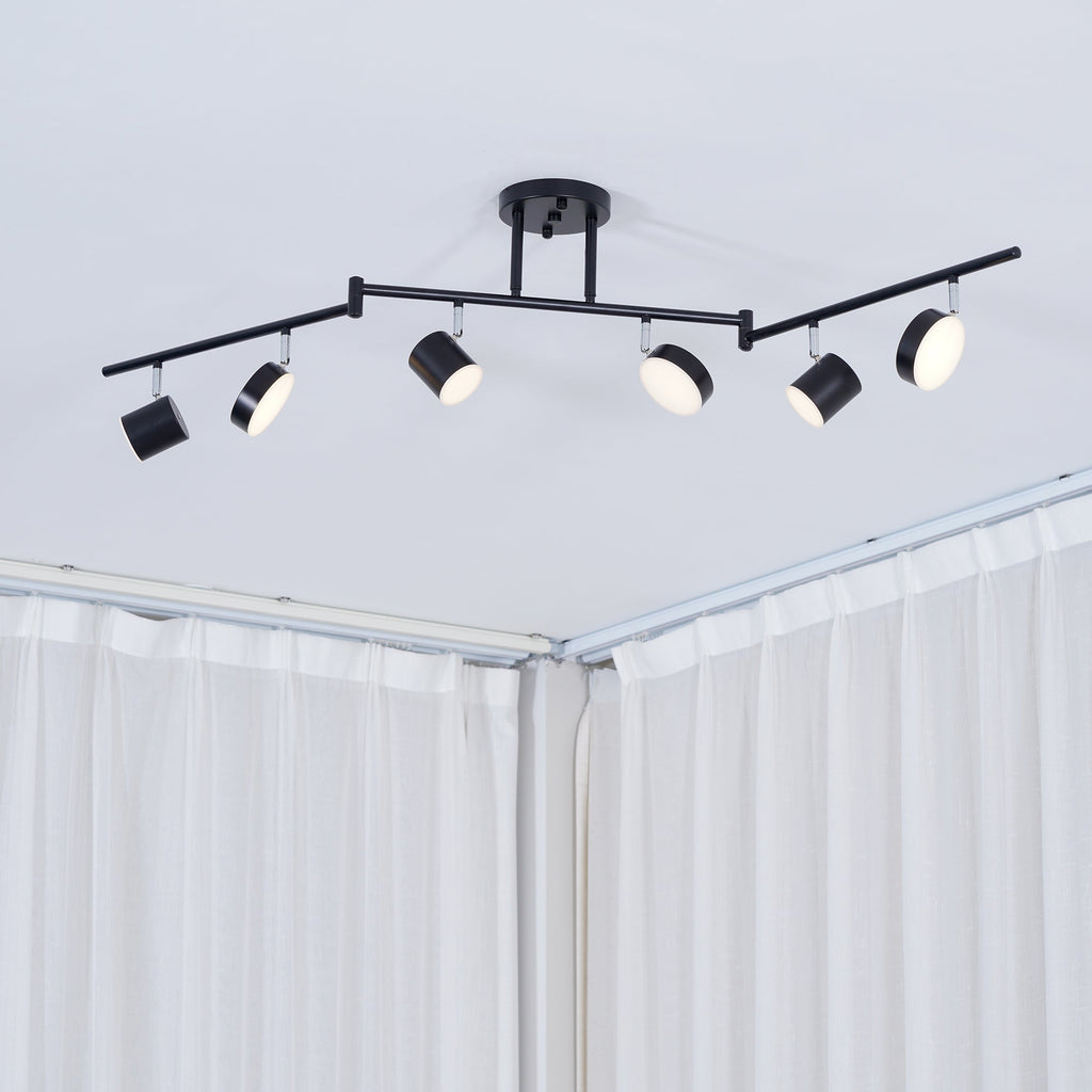Track Light Ceiling Fixture | Adjustable Metal & Acrylic | Black & Gold
