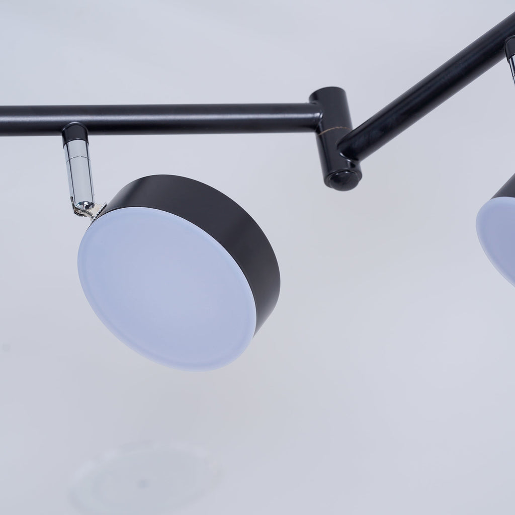 Track Light Ceiling Fixture | Adjustable Metal & Acrylic | Black & Gold