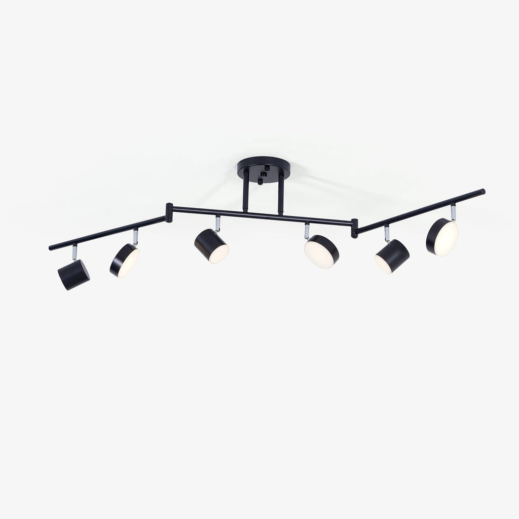 Track Light Ceiling Fixture | Adjustable Metal & Acrylic | Black & Gold