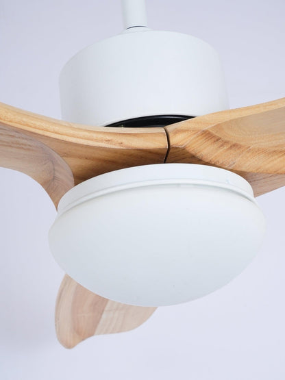 Harborough 3 Ceiling Fan Light | LED Integrated | White & Wooden