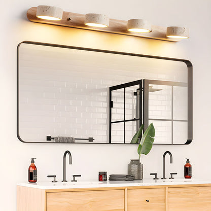 Travertine Wall Light | Yellow Travertine & Wood | 2-Lights