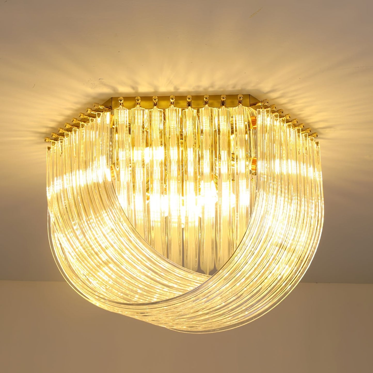 Trevi Murano Ceiling Lamp | Gold Finish & Sculptural Glass | 50cm, 65cm, 80cm Sizes