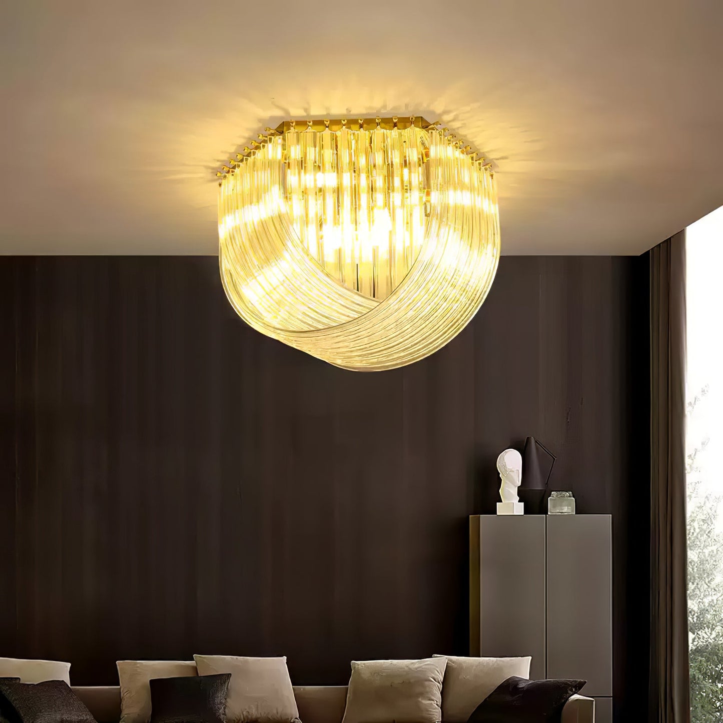 Trevi Murano Ceiling Lamp | Gold Finish & Sculptural Glass | 50cm, 65cm, 80cm Sizes