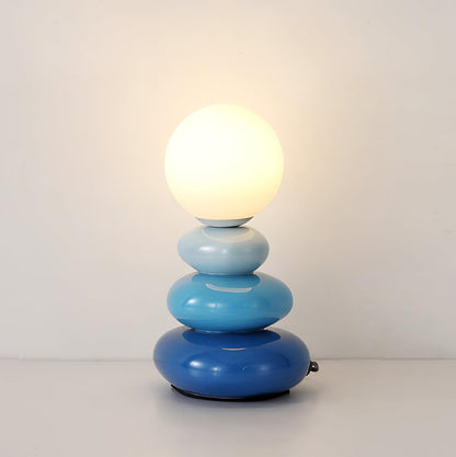 Triple Gourd Table Lamp | Glass & Ceramic | White, Grey, Blue, Red