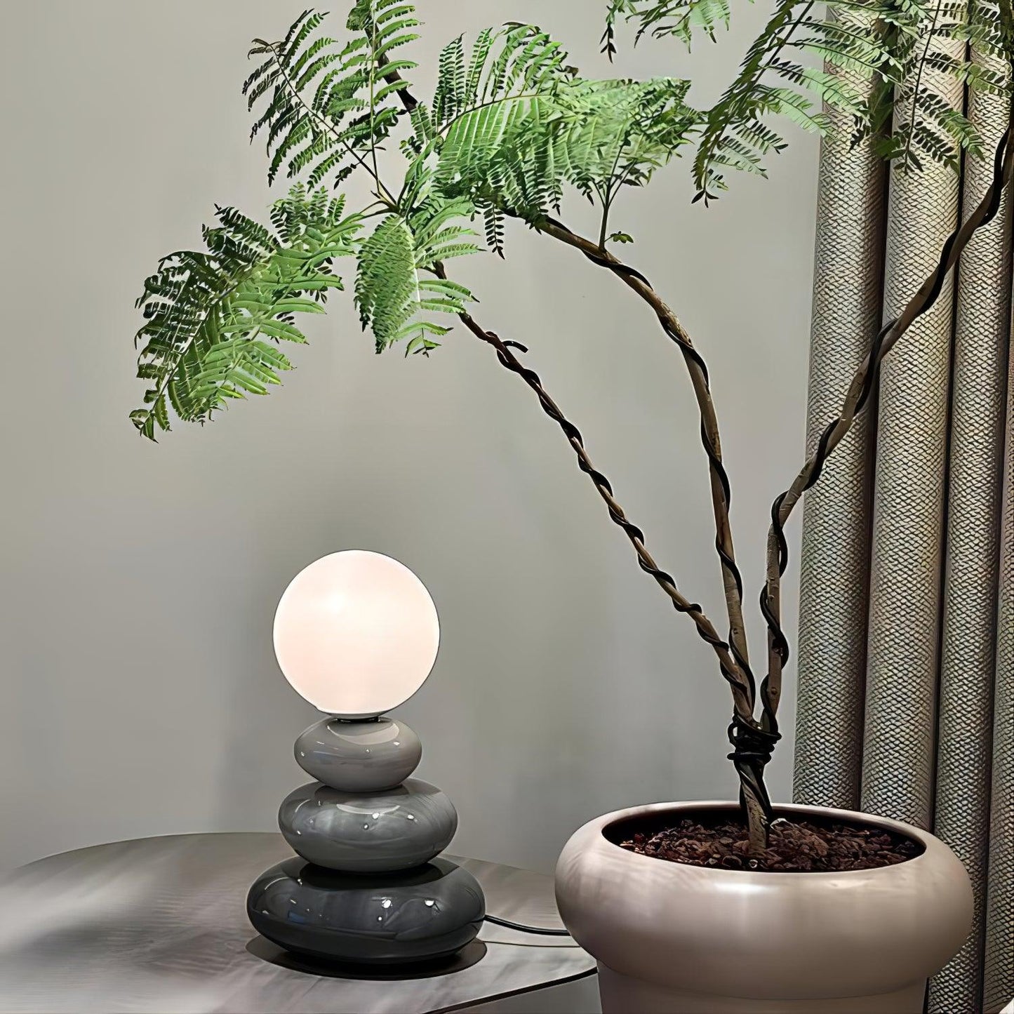 Triple Gourd Table Lamp | Glass & Ceramic | White, Grey, Blue, Red