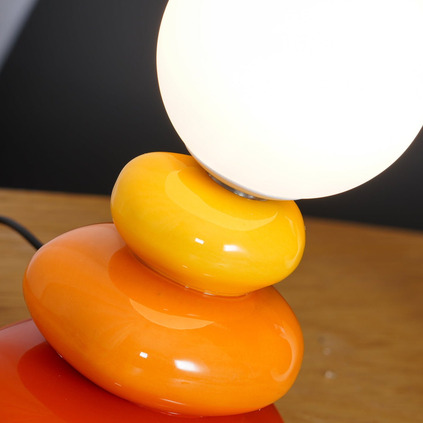 Triple Gourd Table Lamp | Glass & Ceramic | White, Grey, Blue, Red