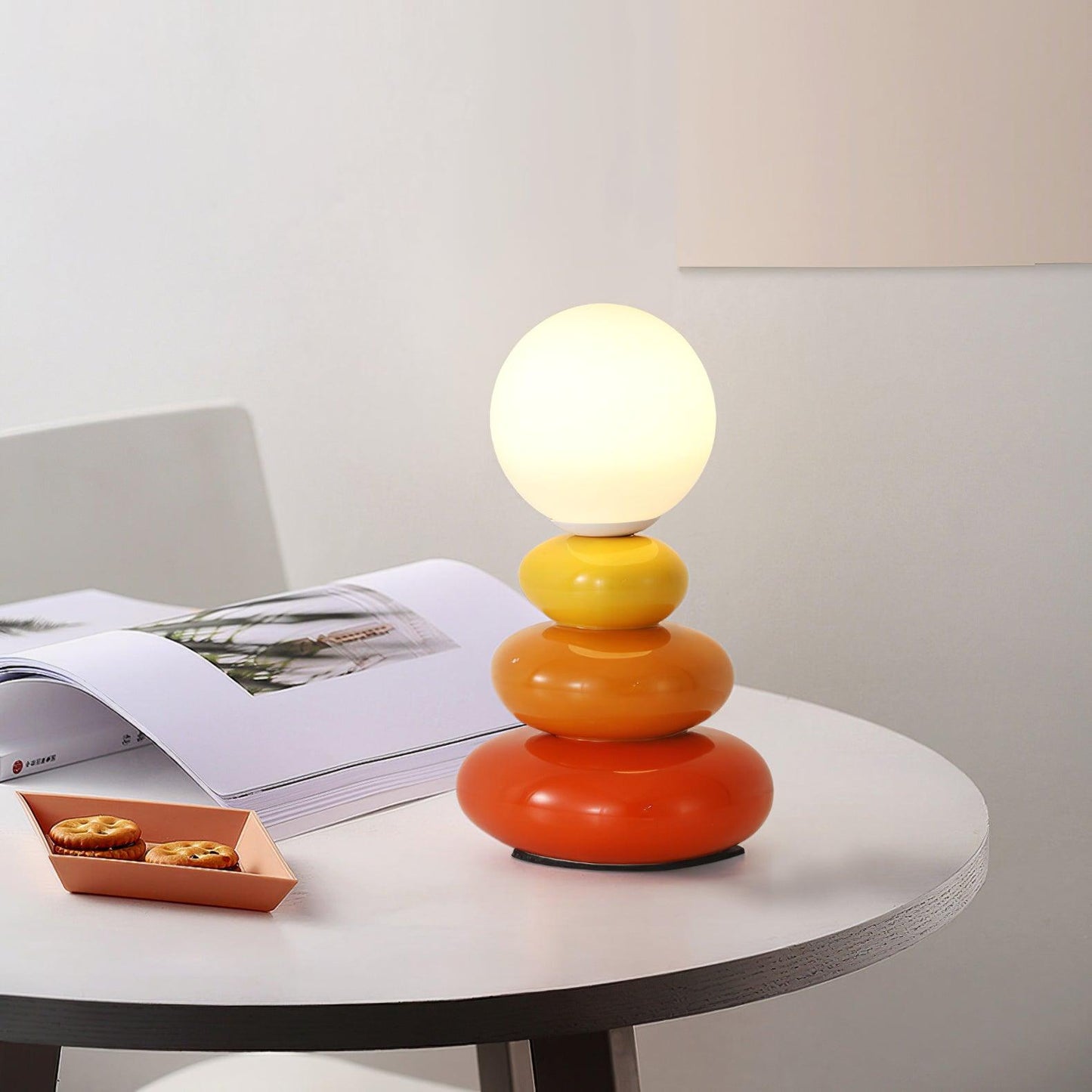 Triple Gourd Table Lamp | Glass & Ceramic | White, Grey, Blue, Red