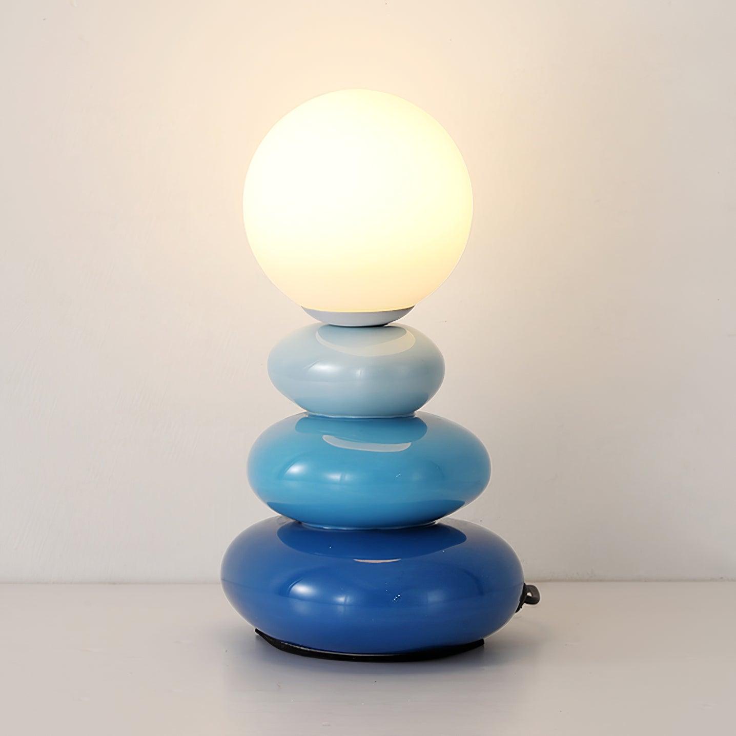 Triple Gourd Table Lamp | Glass & Ceramic | White, Grey, Blue, Red