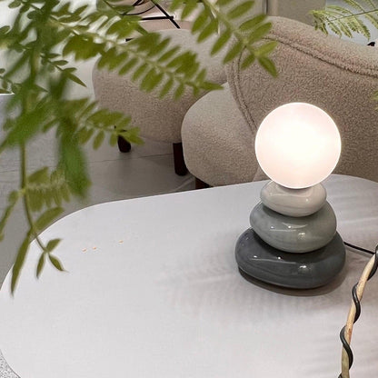 Triple Gourd Table Lamp | Glass & Ceramic | White, Grey, Blue, Red