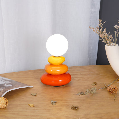Triple Gourd Table Lamp | Glass & Ceramic | White, Grey, Blue, Red