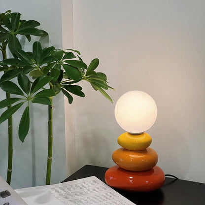 Triple Gourd Table Lamp | Glass & Ceramic | White, Grey, Blue, Red
